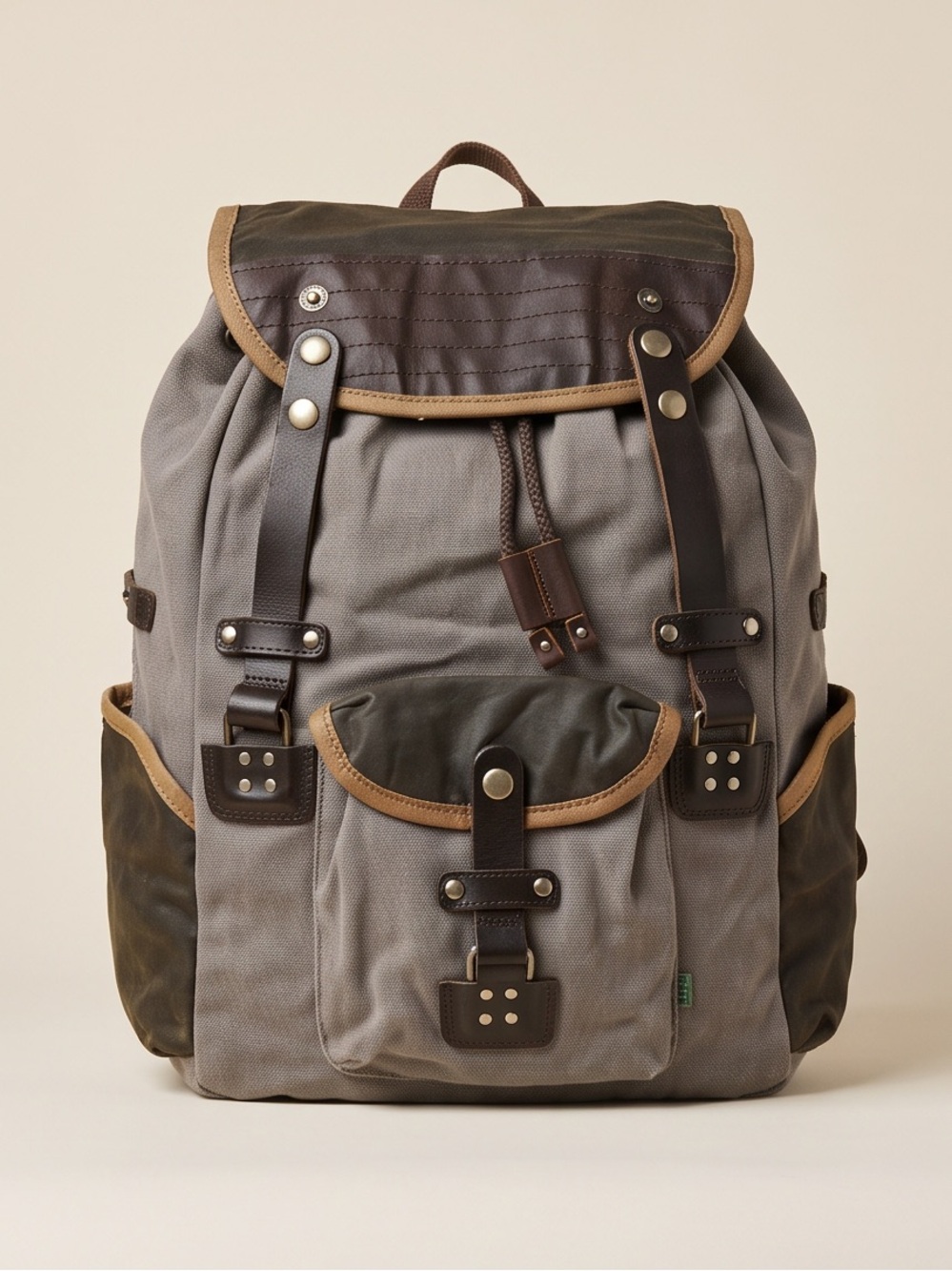 Classic Canvas Rucksack Backpack in Brown